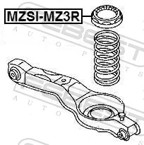 MZSIMZ3R Febest Aislador de resorte trasero superior