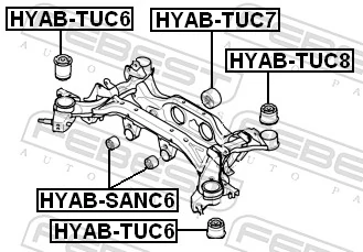 HYABTUC6 Febest Silentblock del puente trasero