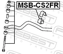 MSBCS2FR Febest Buje de barra estabilizadora delantera