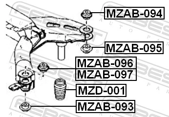 Silentblock del subchasis trasero Mazda 6 sedán (GG) (2002 - 2008) precio, desde 14,28 EUR
