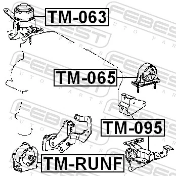 TM063 Febest Soporte de motor derecho