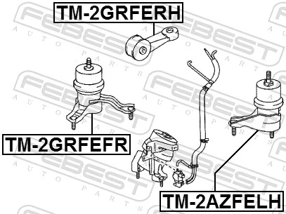 TM2GRFERH Febest Cojín del motor superior derecho