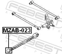 MZAB023 Febest Buje delantero del brazo longitudinal trasero