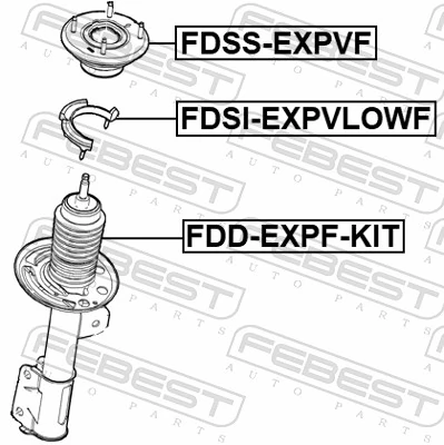 FDDEXPFKIT Febest Tope de amortiguador delantero con guardapolvo