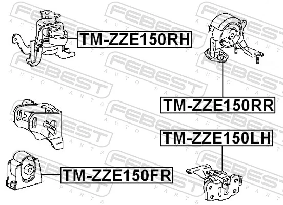TMZZE150FR Febest Soportes de motor delantero