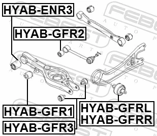 HYABGFR1 Febest Buje del brazo transversal trasero