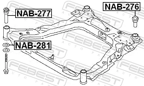 NAB276 Febest Buje silencioso del subchasis delantero