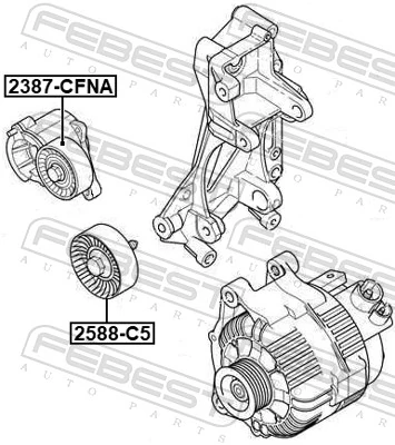  Polea inversión / guía, correa poli V Peugeot 307 