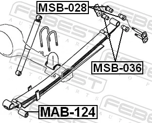 MAB124 Febest Silentblock delantero de ballesta trasera