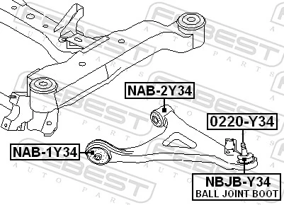 NAB2Y34 Febest Silentblock de brazo de suspensión delantero inferior