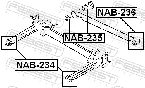 Silentblock del subchasis trasero Nissan Sunny III familiar (Y10) (1990 - 2000) precio, desde 12,66 EUR