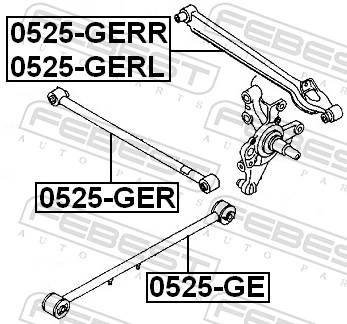 0525GER Febest Barra transversal, suspensión de ruedas, eje trasero