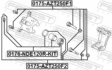 Kit de reparación de pinzas de freno Toyota Corolla 