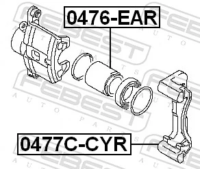 0477CCYR Febest Soporte de la pinza de freno trasera