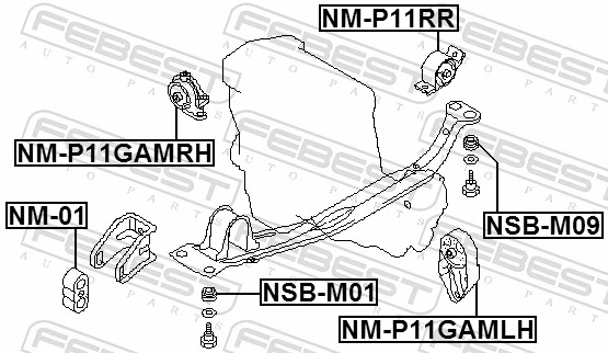 Soporte motor delantero Nissan Primera P11