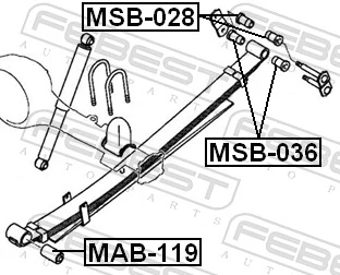 MAB119 Febest Silentblock delantero de ballesta trasera
