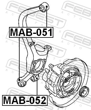 MAB052 Febest Buje de mangueta trasera