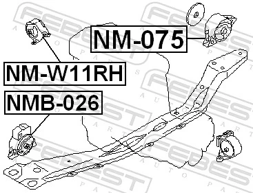 NMB026 Febest Soporte delantero de motor con silentblock