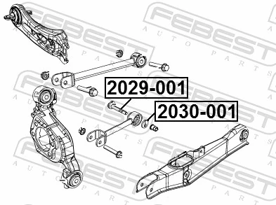 2030001 Febest Perno de fijación interior del brazo oscilante inferior trasero