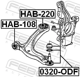 HAB220 Febest Silentblock de brazo de suspensión delantero inferior