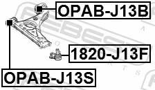 OPABJ13B Febest Silentblock de brazo de suspensión delantero inferior