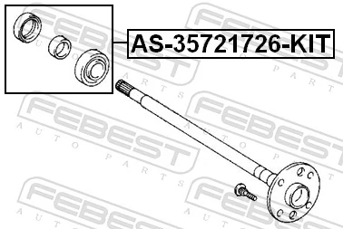 AS35721726KIT Febest Rodamiento de rueda trasera
