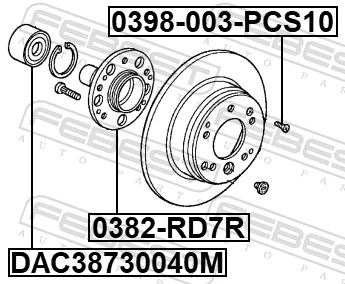 0382RD7R Febest Buje de rueda trasero