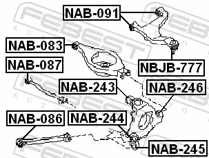 NAB091 Febest Silentblock del brazo superior de suspensión trasera