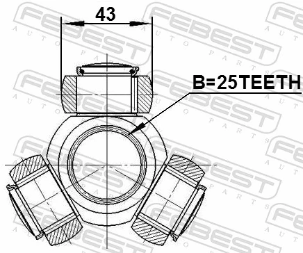 Junta homocinética interior trípode para Nissan Almera TINO V10