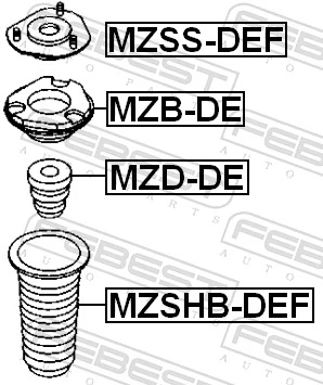 MZSSDEF Febest Soporte del amortiguador delantero