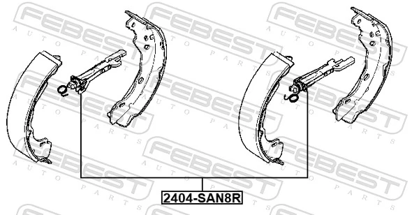 2404SAN8R Febest Kit de reparación del mecanismo de ajuste automático de zapatas de freno
