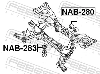 NAB280 Febest Silentblock del puente trasero