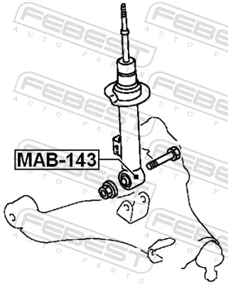 MAB143 Febest Buje del amortiguador delantero