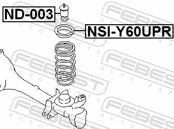 NSIY60UPR Febest Aislador de resorte delantero superior