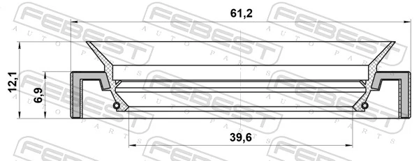 95GDW41610712C Febest Retén del diferencial del eje trasero