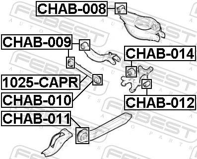 CHAB014 Febest Buje de mangueta trasera