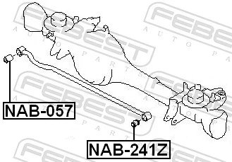 NAB057 Febest Silentblock de brazo transversal de suspensión trasera