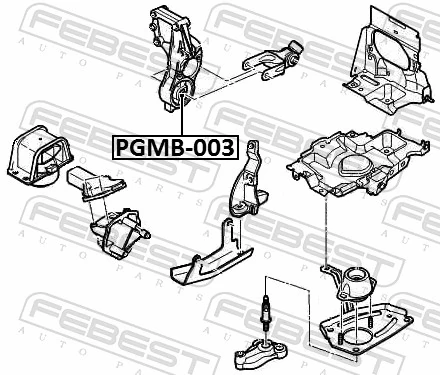 PGMB003 Febest Soporte trasero de motor con silentblock