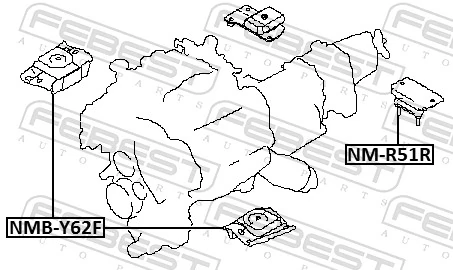 Soportes de motor delantero para Nissan Patrol  Y62