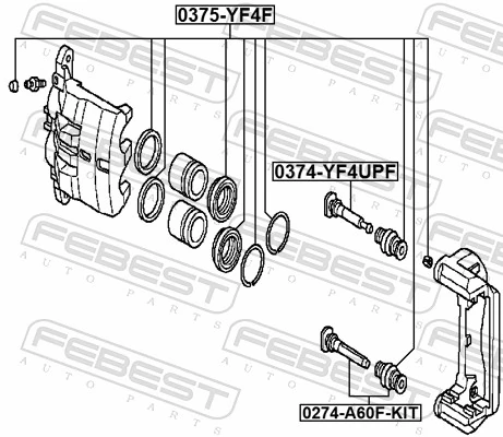 0375YF4F Febest Kit de reparación de pinzas
