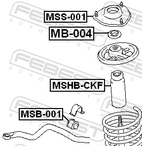 MSB001 Febest Buje de barra estabilizadora delantera