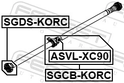 SGCBKORC Febest Rodamiento central del eje de transmisión