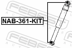 NAB361KIT Febest Buje de amortiguador trasero