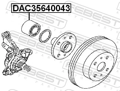 DAC35640043 Febest Rodamientos de rueda delantero