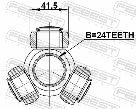 2116TC718TDCI Febest Junta homocinética interior trípode