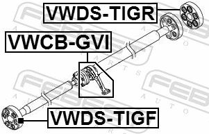 VWCBGVI Febest Rodamiento central del eje de transmisión