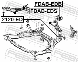 FDABEDB Febest Silentblock de brazo de suspensión delantero inferior