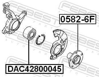 DAC42800045 Febest Rodamientos de rueda delantero