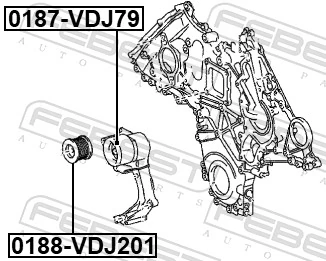 0187VDJ79 Febest Tensor de correa de alternador
