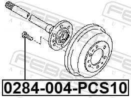 0284004PCS10 Febest Perno de cubo